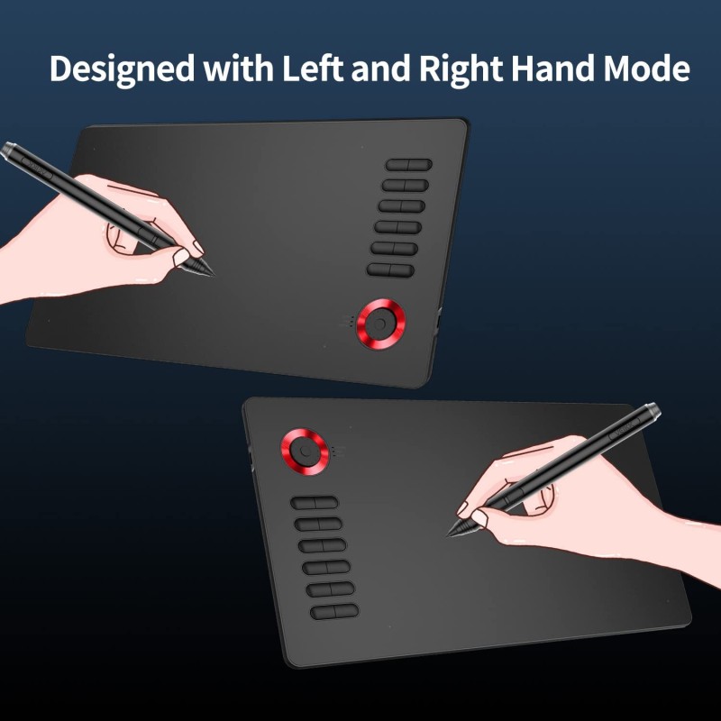 VEIKK A15PRO Graphic Drawing Pen Tablet 10 * 6 inch with 12 Hotkeys and a Quick Dial Support Windows, Mac, Linux, Tilt Pressure (8192 Level Pressure Battery -Free Stylus) (Yellow)