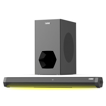 VW Hunter Bar | 160W Soundbar | 2.1 Channel Home Theatre | Deep Bass from 6.5” Subwoofer | Multiple Connectivity (Black)