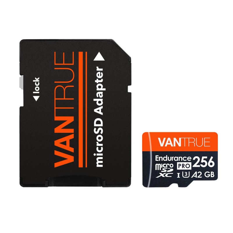 Vantrue 256GB microSDXC UHS-I U3 4K UHD Video High Speed Transfer Monitoring SD Card