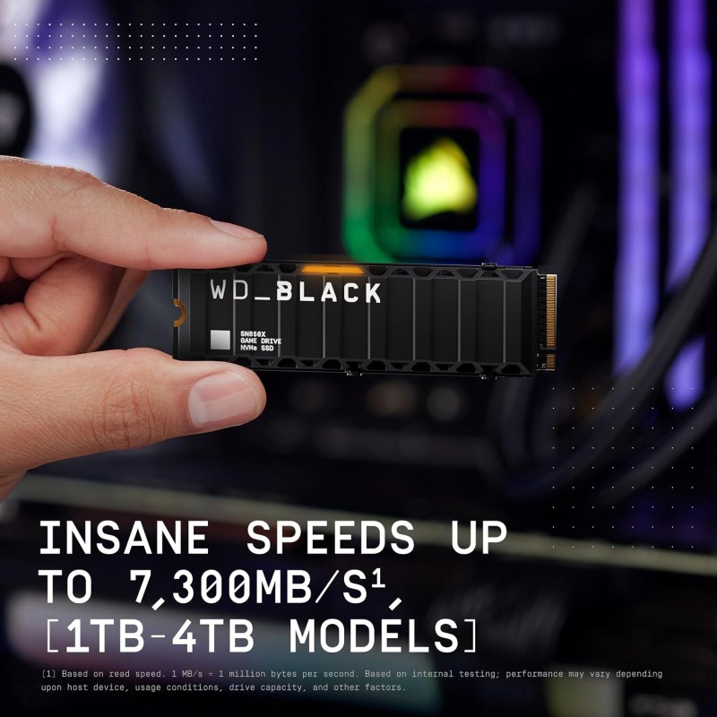 WD_Black SN850X NVMe,1TB Upto 7300MB/s PCIe Gen 4 SSD Gaming Storage with Heatsink