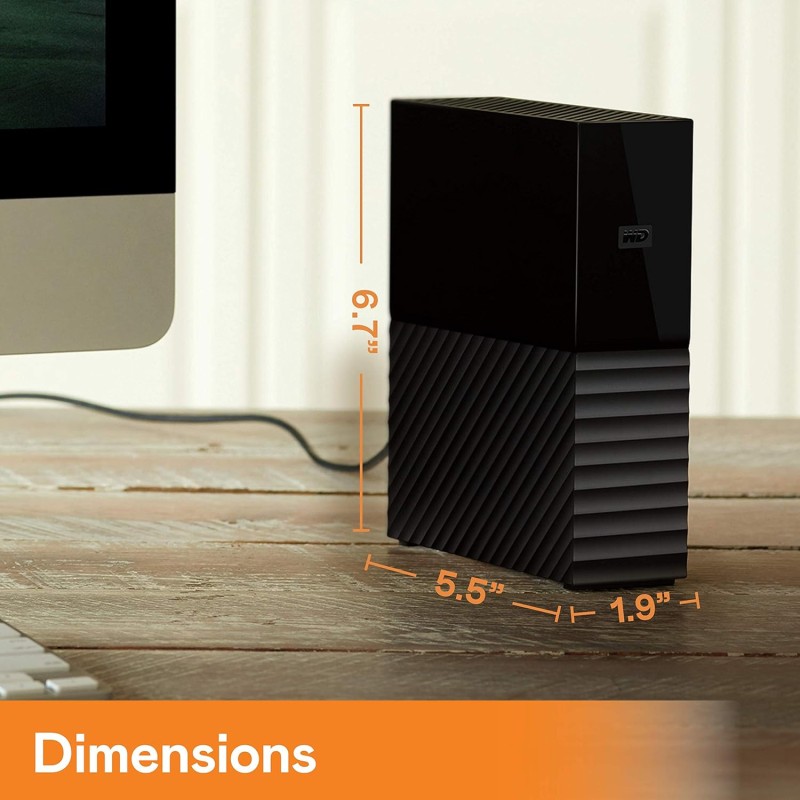 Western Digital WD 8TB My Book Desktop External Hard Disk Drive-3.5Inch, USB 3.0 with Automatic Backup,256 Bit AES Hardware Encryption,Password Portable HDD