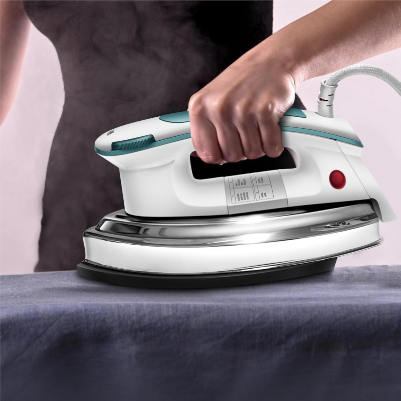 Wipro Elato GD203 1200 Watt Heavyweight Dry Iron, Quick Heat Up, Anti Bacterial German Weilburger Dual Coated Soleplate,5 Modes, Dry Iron Blue