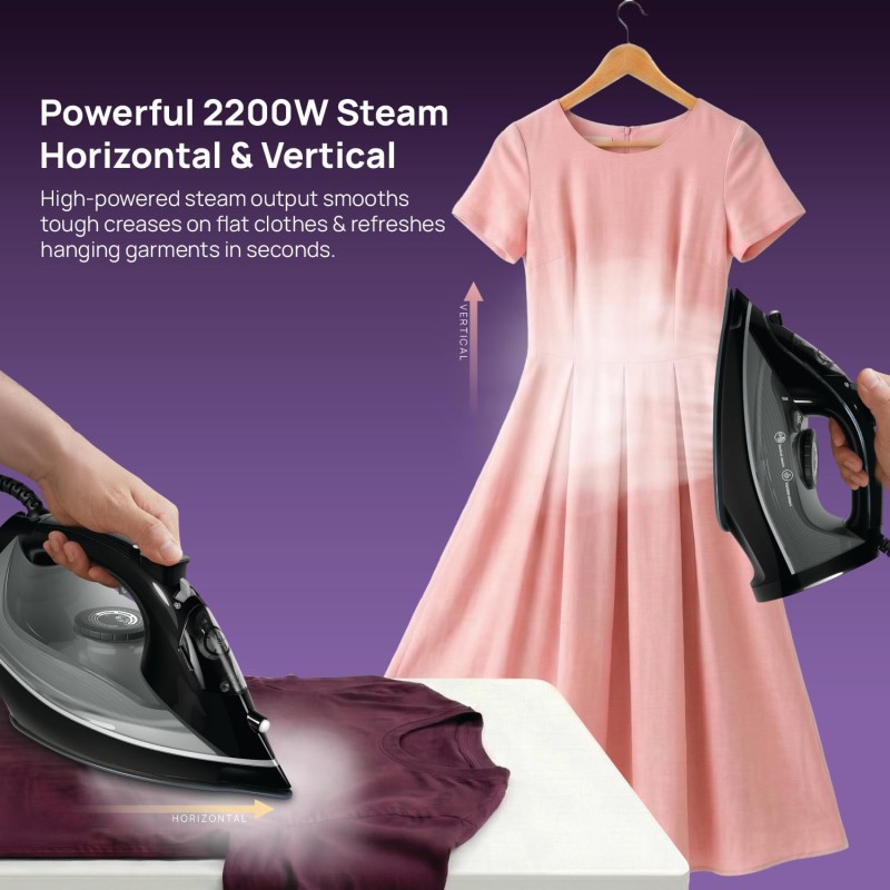 Wipro Elato GS209 Magnifico 2200 Watt Steam Iron with Ceramic Soleplate| Antidrip, Anticalc & Steam Burst| Steam Iron