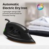 Wipro GD208 Automatic Electric Dry Iron 1200 Watt With Large LED Indicator | Large Soleplate Quick Heat Up - 1200 Watts, Black