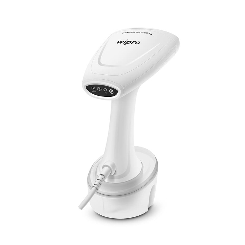 Wipro GST203 1380 Watt Handheld Garment Steamer, 2 Mode Steam Rate Control,Ceramic Soleplate,Vertical Steaming White