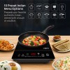 Wipro Vesta CIC202 2000 Watt Induction Cooktop with Feather Sensor and Crystal Glass Plate|10 inbuilt Indianized Pre set menus