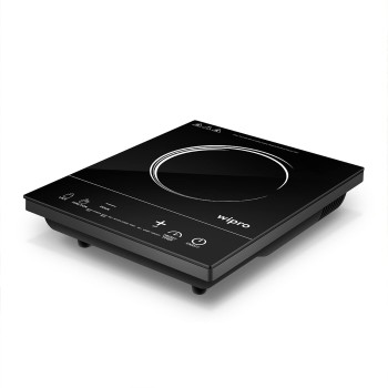 Wipro Vesta CIC202 2000 Watt Induction Cooktop with Feather Sensor and Crystal Glass Plate|10 inbuilt Indianized Pre set menus