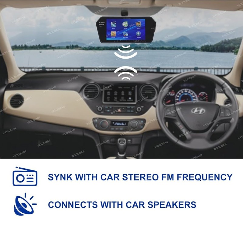 Woodman 7SLEDC 7-inch Car LED Screen with USB and Bluetooth (Black)