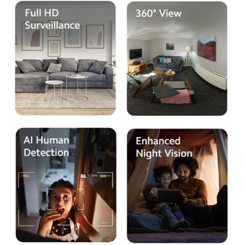 XIAOMI MI Wireless Home Security Camera 2i 2022 Edition | Full HD Picture | 360 View | 2MP | AI Powered Motion Detection White