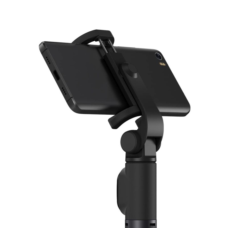Xiaomi Selfie Stick with Micro USB Rechargeable Bluetooth Remote, Tripod Stand, Multifunctional Selfie Stick with Extendable Aluminium Monopod, 360 deg Rotation Phone Holder, Adjustable Grip (Black)