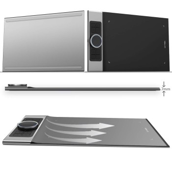 Xp-Pen Deco Pro Medium Graphics Drawing Tablet (11X6 Active Area, 8192 Levels of Pressure Sensitivity, Android Support, Ultrathin Pen Tablet Tilt Function, 8 Shortcut Keys & Drawing Glove) Black