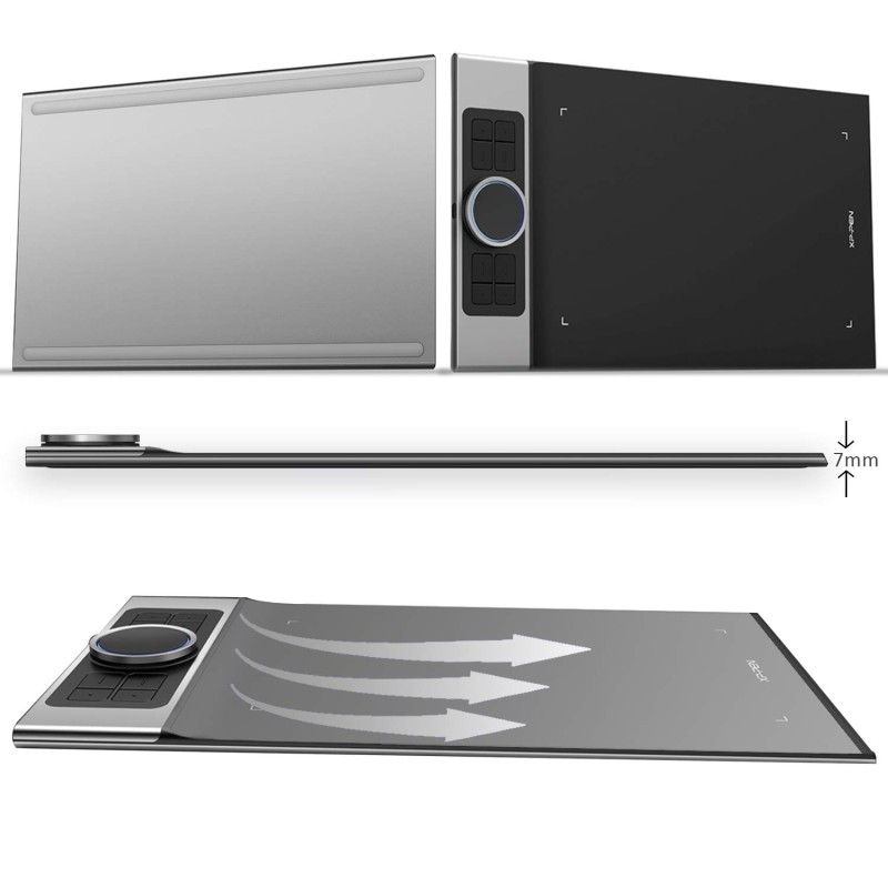 Xp-Pen Deco Pro Medium Graphics Drawing Tablet (11X6 Active Area, 8192 Levels of Pressure Sensitivity, Android Support, Ultrathin Pen Tablet Tilt Function, 8 Shortcut Keys & Drawing Glove) Black