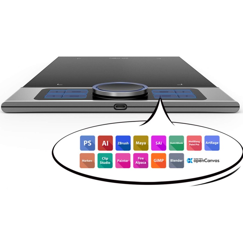 Xp-Pen Deco Pro Medium Graphics Drawing Tablet (11X6 Active Area, 8192 Levels of Pressure Sensitivity, Android Support, Ultrathin Pen Tablet Tilt Function, 8 Shortcut Keys & Drawing Glove) Black