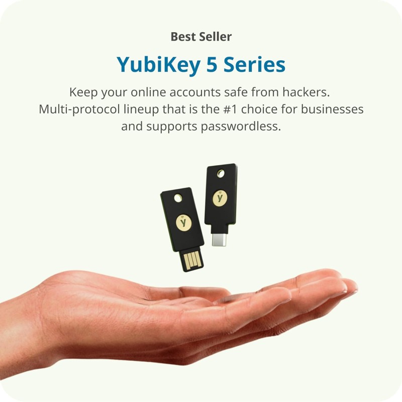 Yubico - YubiKey 5 NFC - Multi-Factor authentication (MFA) Security Key and passkey, Connect
