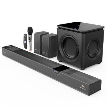 ZEBRONICS 1100 Watts Powerful Soundbar, 7.2.4 Home Theatre, Wireless, Dual Satellites & Driver Subwoofer, Dual Radiators Black