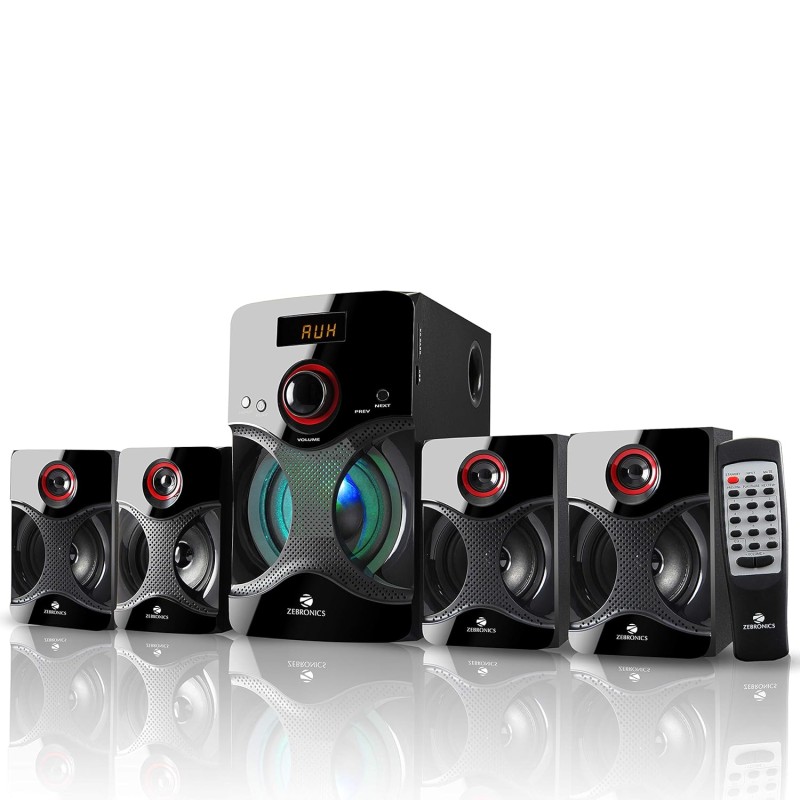ZEBRONICS BT4440RUCF 60W 4.1 Channel Multimedia Speakers With Supporting SD Card, USB, AUX, FM & LED Display