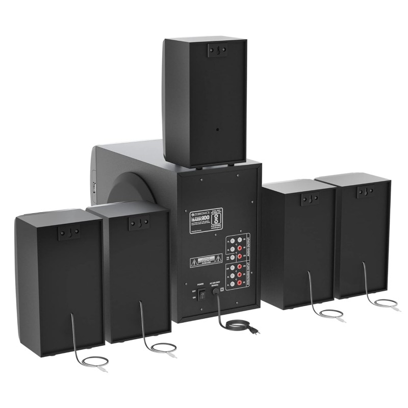 ZEBRONICS Basso 100 5.1 Home Theater Speaker with 5.25" Subwoofer, 90W RMS Powerful Bass, Bluetooth 5.1, Wall Mount