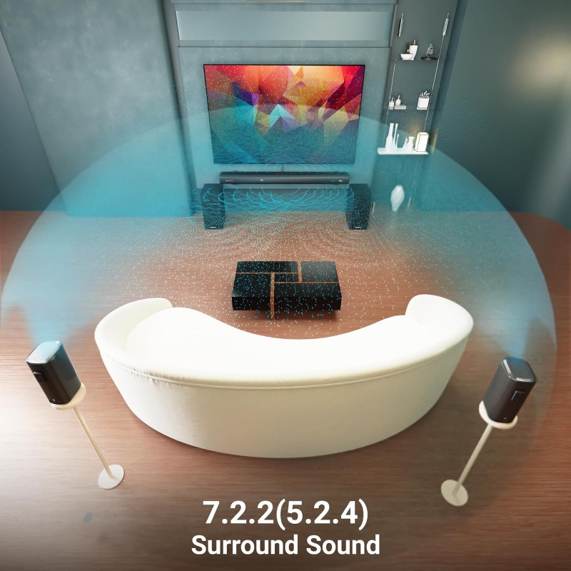 ZEBRONICS Juke BAR 9900 Soundbar, 725 Watts, DTS X, Dolby Atmos, 5.2.4 CH, 2X Wireless (Subwoofer & Satellites)