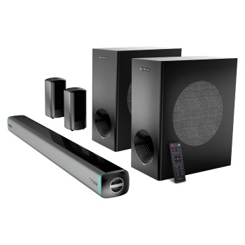 ZEBRONICS Juke bar 9550 pro 5.2 Soundbar (625 Watts), Dolby Audio, Dual Wireless Subwoofer & Wired Satellite, BT v5.3 Silver