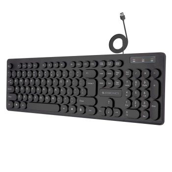 ZEBRONICS K24 Wired USB Keyboard, 104 Keys, Long Life 8 Million Keystrokes