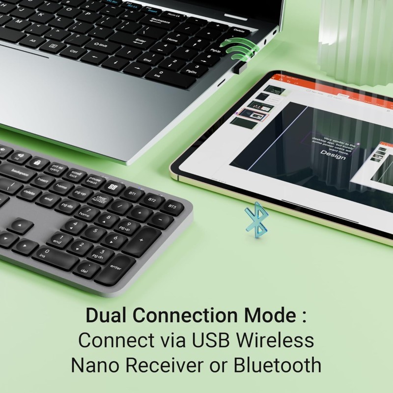 ZEBRONICS K5002MW Slim Wireless Keyboard with in-Built Battery, Copilot AI Key, Windows | Mac | iOS | Android, Scissor Switch