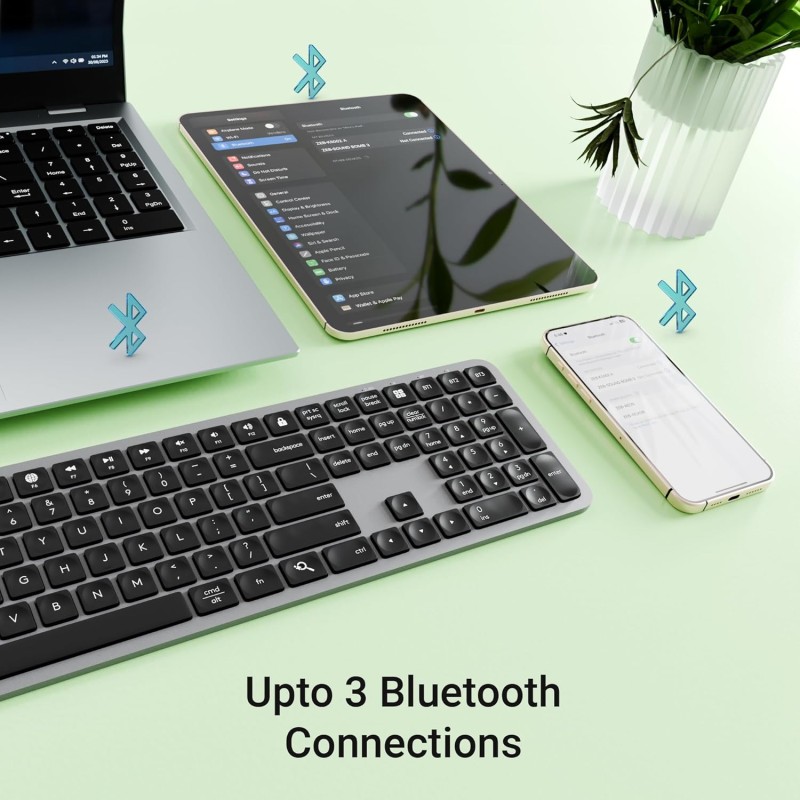 ZEBRONICS K5002MW Slim Wireless Keyboard with in-Built Battery, Copilot AI Key, Windows | Mac | iOS | Android, Scissor Switch