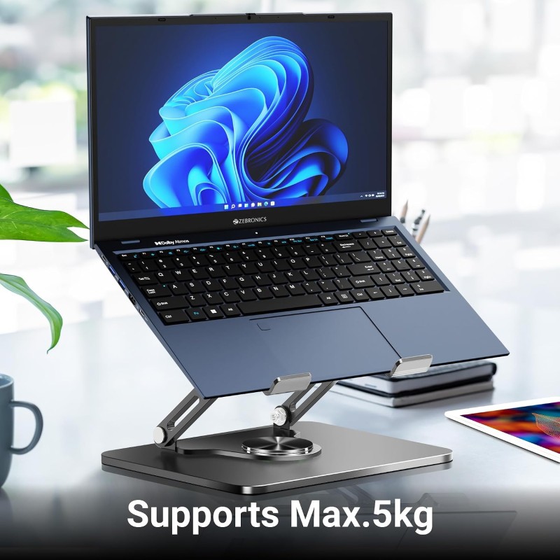 ZEBRONICS NS3000 PRO 360° Rotatable Laptop Stand, Supports up to 17” (43cm) Laptops, Tablets, Supports Max