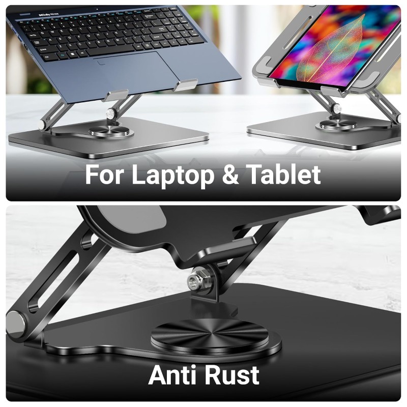 ZEBRONICS NS3000 PRO 360° Rotatable Laptop Stand, Supports up to 17” (43cm) Laptops, Tablets, Supports Max