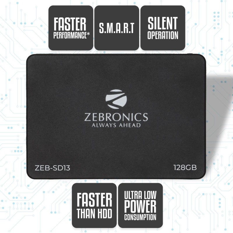 ZEBRONICS Smart 128 GB Desktop, Laptop, All in One PC's Black SATA Internal Solid State Drive (SSD) (ZEB-SD13)