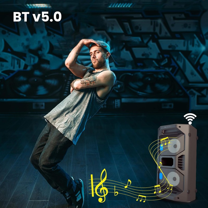 ZEBRONICS Space Deck Pro 55W Bluetooth Supporting Portable Speaker with USB,mSD Card,AUX,Built -in,LED Lights, TWS Function (Black)