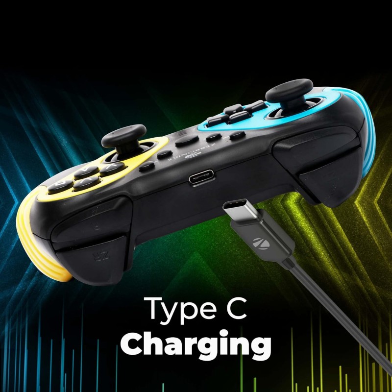 ZEBRONICS Zeb-MAX Play Windows Compatible 2.4GHz Wireless Gamepad with 10H* Backup, Turbo Mode, Dual Vibration Motors, Quad Front triggers, Type C Rechargeable and Plug & Play Setup