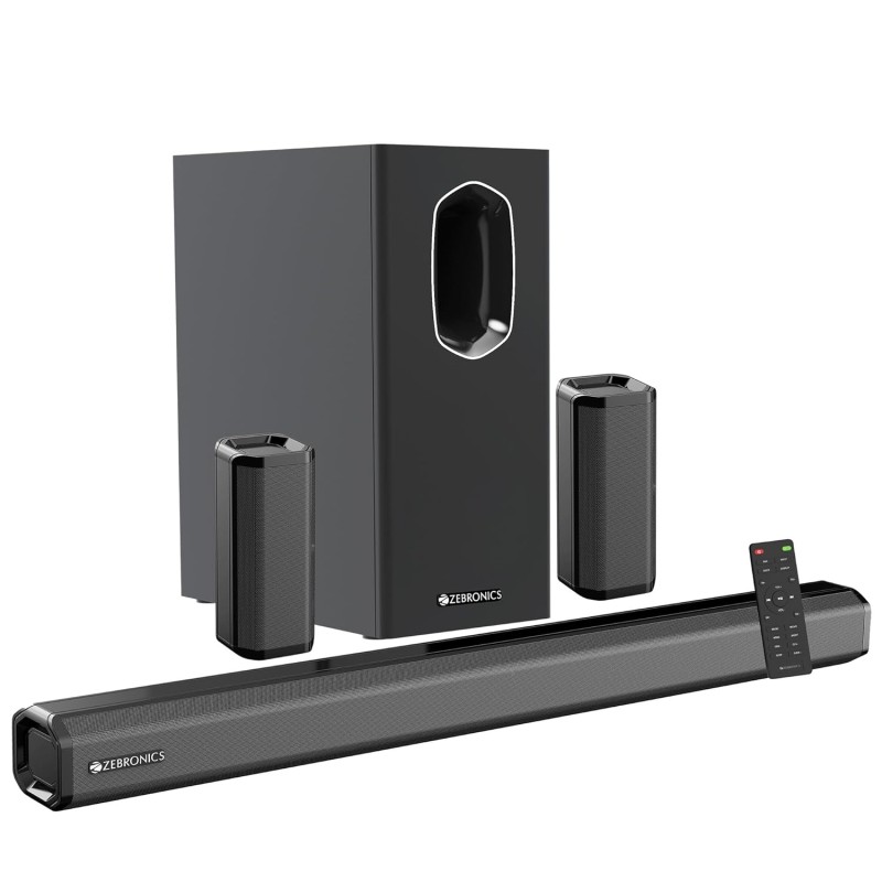 Zebronics 400 Watts Soundbar, 5.1 CH, Dual Rear Satellites, Triple Driver Soundbar, 6.5" Subwoofer,Bluetooth (Juke Bar 7400 Pro)