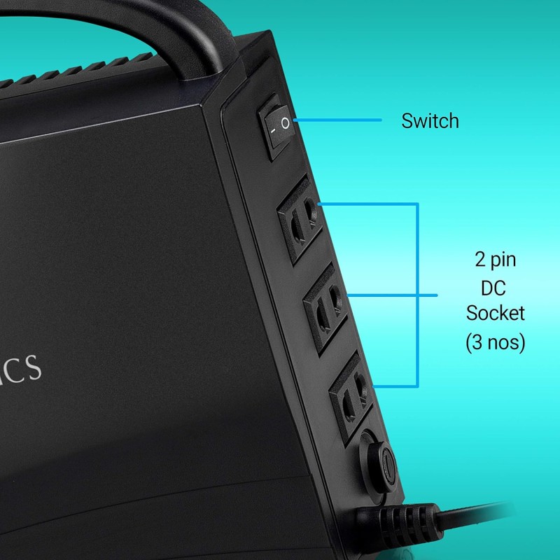 Zebronics CFL UPS Zeb-CU5013 with CFL Bulb Holder,Overload Indication,Microcontroller Based,2 pin DC Socket,Short Circuit Protection,Overload Indication