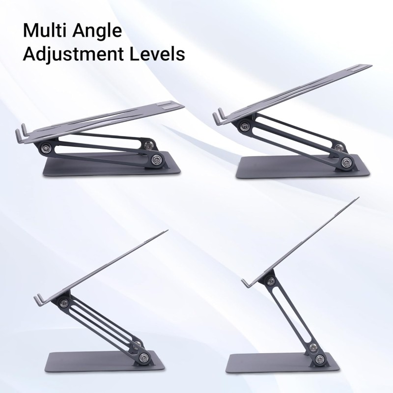 Zebronics NS3000 Portable Laptop & Tablet Stand Supports Upto 17” with Max. 5KG Support, Anti-Slip Silicone Pads, Foldable Design.