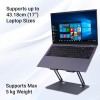 Zebronics NS3000 Portable Laptop & Tablet Stand Supports Upto 17” with Max. 5KG Support, Anti-Slip Silicone Pads, Foldable Design.