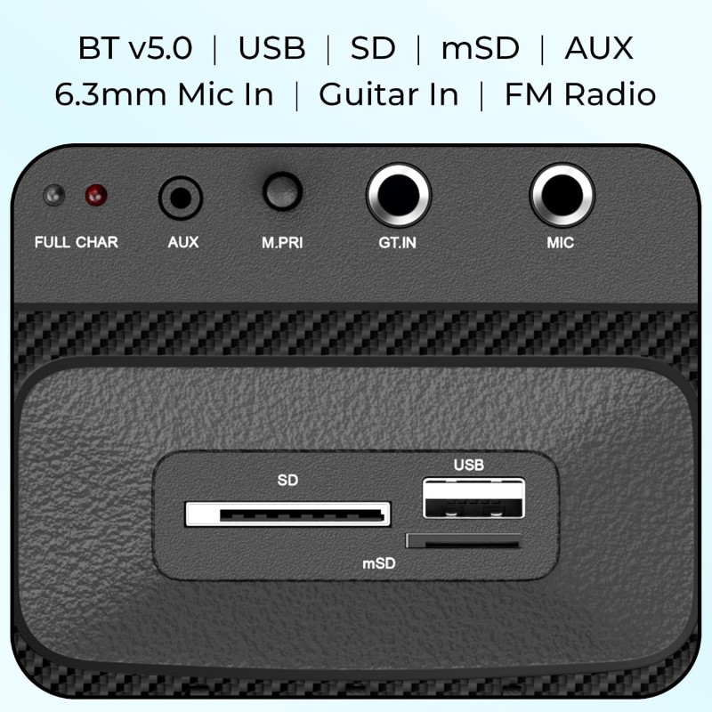 Zebronics Trolley DJ Speaker, 200W, Upto 9 Hours Playback, Dual 25.4cm Full-Range Drivers, Karaoke, TWS, BT v5.0, USB, SD (Party Fyre 102)