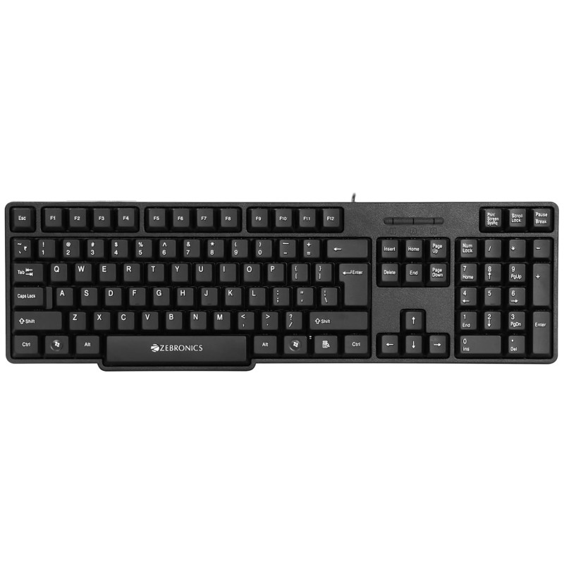 Zebronics USB Keyboard with Rupee Key, USB Interface and Retractable Stand - K20