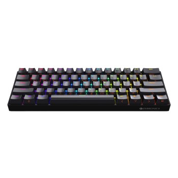 Zebronics ZEB-MAX NINJA 61 keys wireless mechanical keyboard with 3 Bluetooth connections, 2.4GHz Nano receiver, Type C wired mode, RGB backlit, built-in rechargeable battery and N-key rollover(Black)