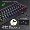 Zebronics ZEB-MAX NINJA 61 keys wireless mechanical keyboard with 3 Bluetooth connections, 2.4GHz Nano receiver, Type C wired mode, RGB backlit, built-in rechargeable battery and N-key rollover(Black)
