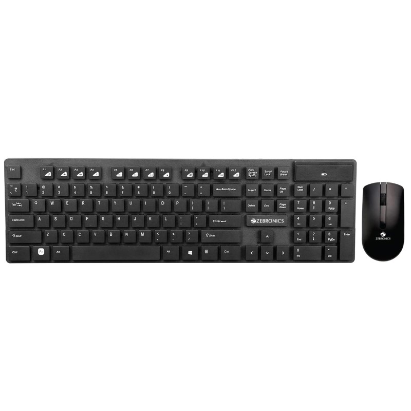 Zebronics Zeb-Companion 102 Wireless Keyboard and Mouse Combo, 104 Keys/Rupee Key, 1200 DPI Optical Sensor
