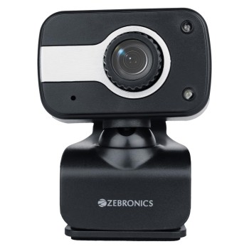 Zebronics Zeb-Crystal Clear Web Camera, 0.3 MP with USB with 3P Lens,Built-in Microphone,Auto (Black)
