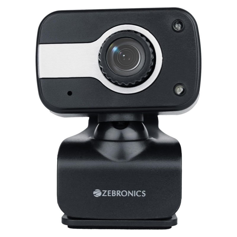 Zebronics Zeb-Crystal Clear Web Camera, 0.3 MP with USB with 3P Lens,Built-in Microphone,Auto (Black)