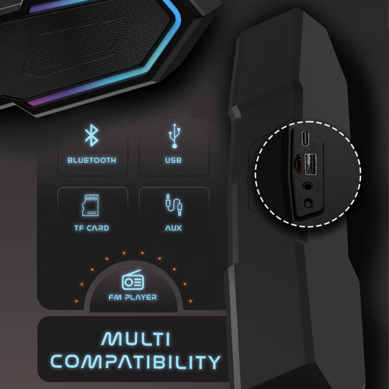 SnapUp Boom Edge Non Stop Music TYPE C BOOM Sound Multi-Compatibility RGB TWS Feature 16 W  (Black, Stereo Channel)