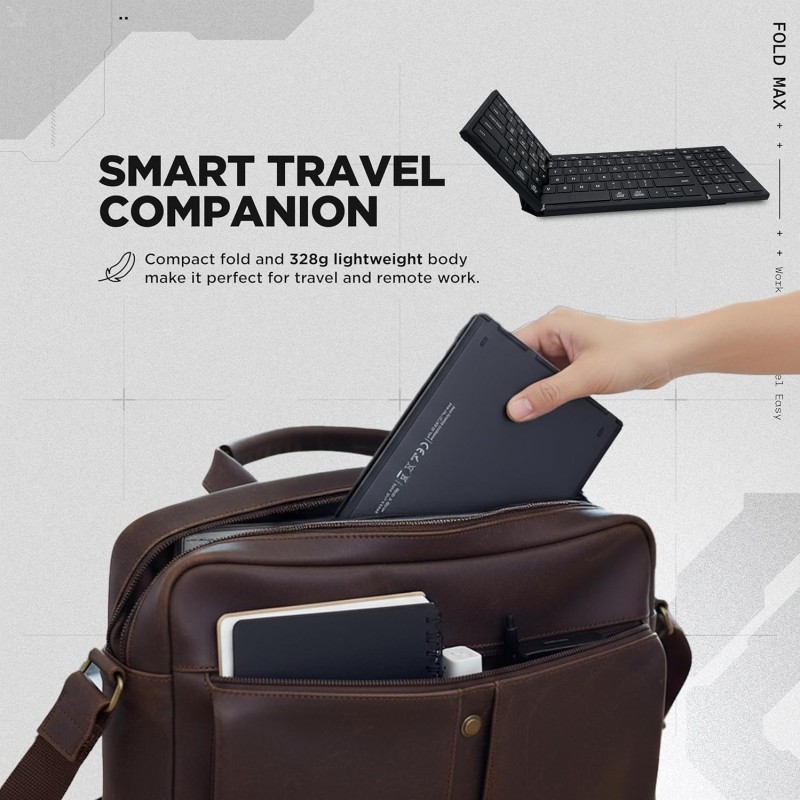 acer Fold Max | 99 Keys Full-Size Foldable Bluetooth Keyboard | BT 5.0 | Rechargeable 180mAh Battery