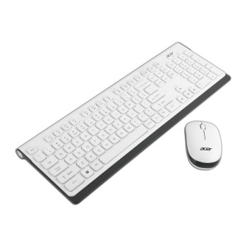 Acer Wireless Keyboard & Mouse Combo with Attractive Durable Design, 2.4GHz Nano Receiver (White/Grey)