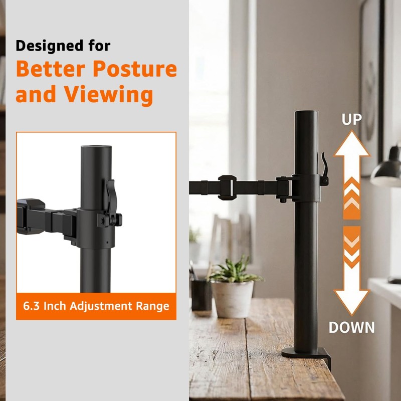 amazon basics Monitor Stand, Height Adjustable Arm Mount- Steel