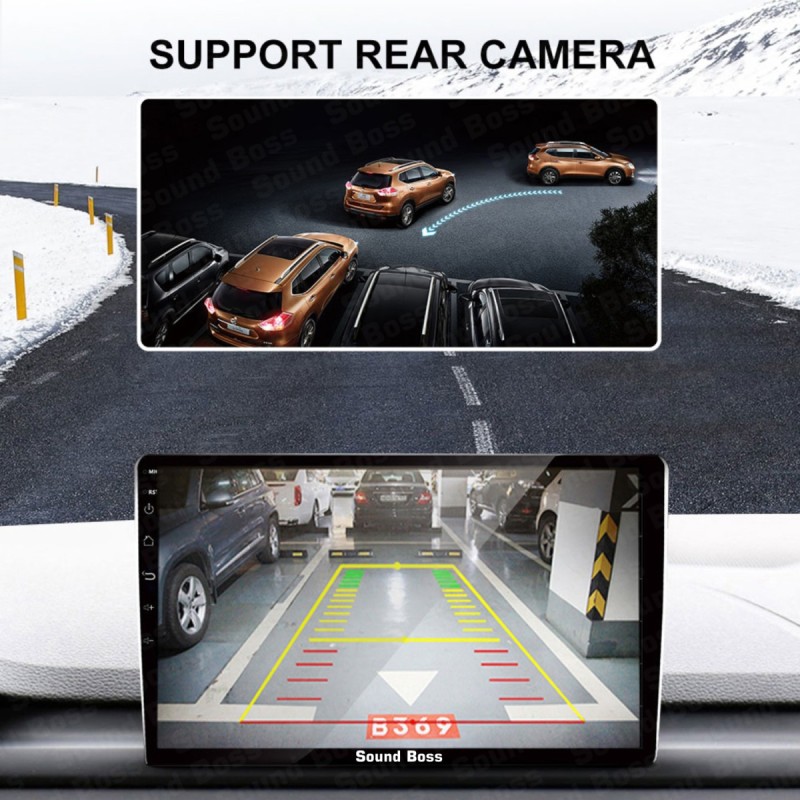 Sound Boss Androidify 3rd Generation Bass-Blaster 9" Inch Q-LED Car-Play (2GB/32GB) with AHD Camera Android Car Stereo