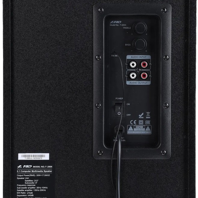 F&D Soundbar T-200X 140 W Bluetooth 2.1 Channel Black