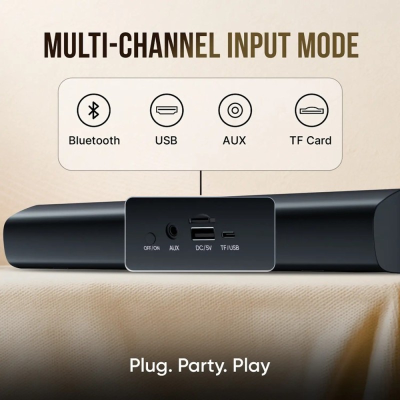 Mivi Soundbar SBFTS24 24 W Power Output Bluetooth Black