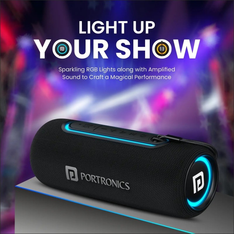 Portronics Resound 2 Bluetooth Speaker 15W HD Sound Black